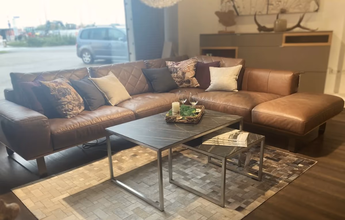 W. Schillig Ledersofa 23650 - Ausstellungsstück im Abverkauf in Bäumenheim